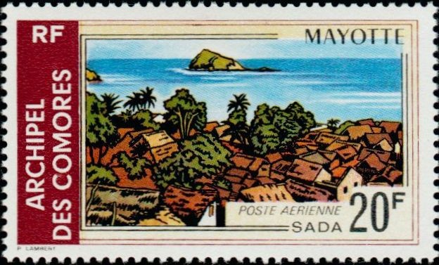 Coastal Landscape of the Mayotte Hillsides: The Village of Sada