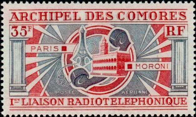 first radiotelephone link between Paris and Moroni - 35 CFA
