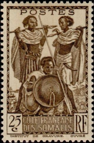 Afar and Somali Warriors - 25 centime