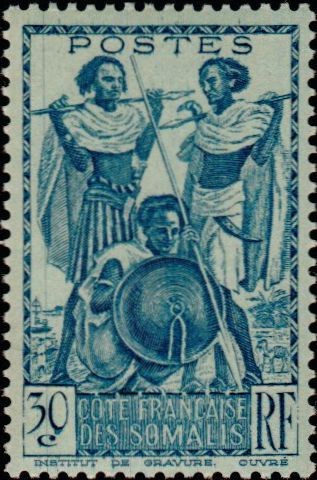 Afar and Somali Warriors - 30 centime