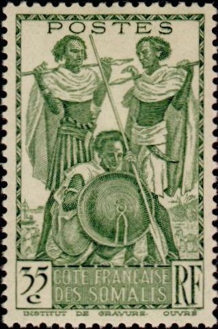 Afar and Somali Warriors - 35 centime