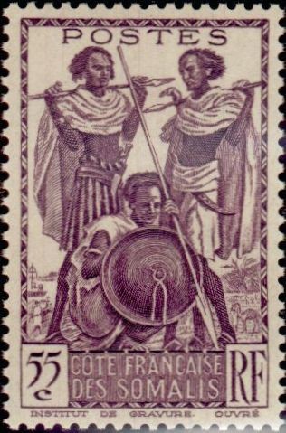 Afar and Somali Warriors - 55 centime