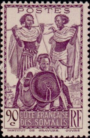 Afar and Somali Warriors - 90 centime