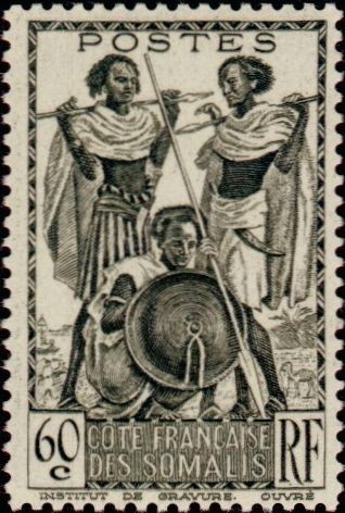 Afar and Somali Warriors - 60 centime