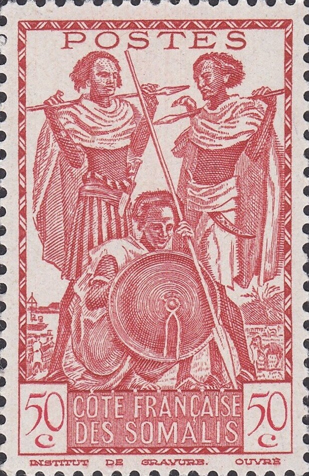Afar and Somali Warriors - 50 centime