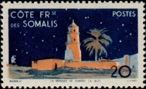 The Hamoudi Mosque by Night -20 franc