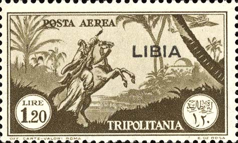 Arab Horseman in Oasis (Tripolitania) - 1.2 Lira
