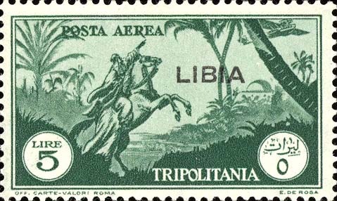 Arab Horseman in Oasis (Tripolitania) - 5 Lira
