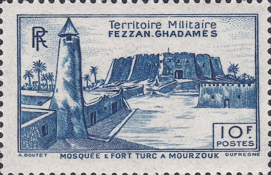 Mosque and Turkish Fort at Murzuk - 10  franc