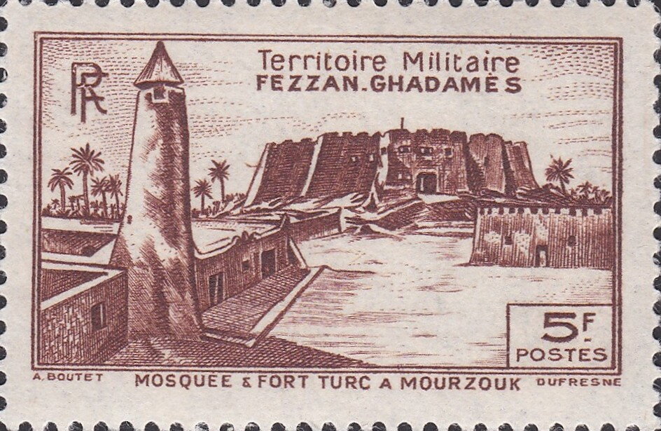 Mosque and Turkish Fort at Murzuk - 5  franc