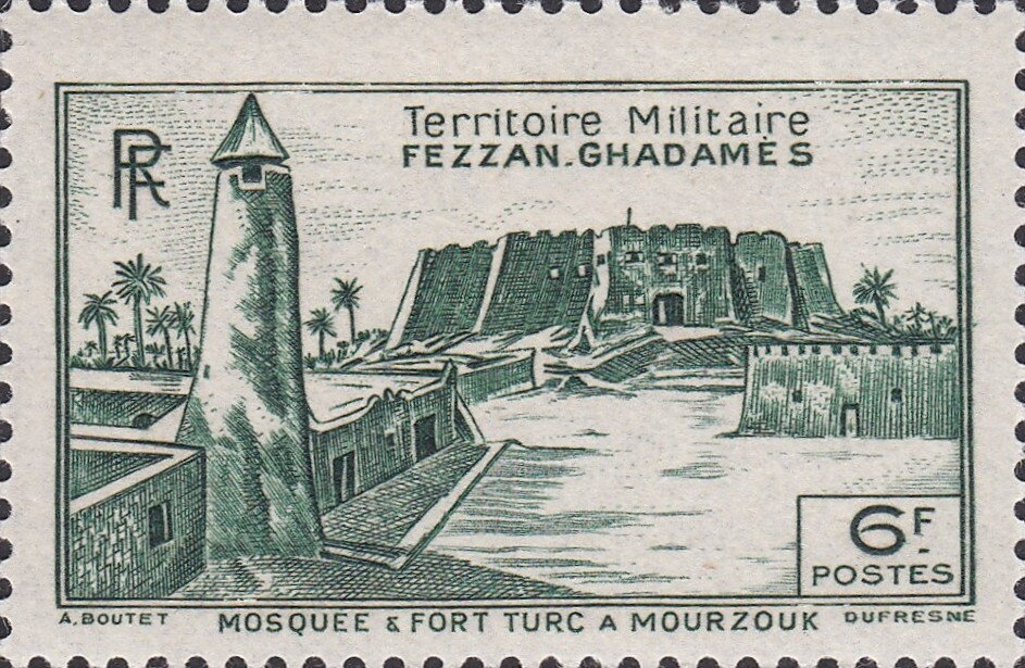 Mosque and Turkish Fort at Murzuk - 6  franc