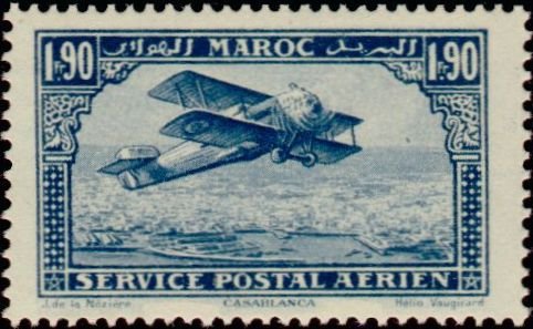 Biplane over Casablanca- 1.9 franc