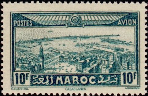 Port and Skyline of Casablanca - 10 franc