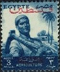 Agriculture Stamp Overprinted for Palestine - 3  millieme