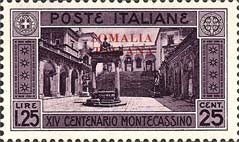 Cloister of the Abbey of Monte Cassino (Surcharged)