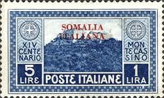 Hilltop Profile of the Abbey of Monte Cassino  - 6 lire