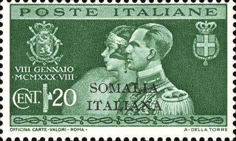 Royal Wedding of Prince Umberto II and Princess Marie-José - 20 centesimo