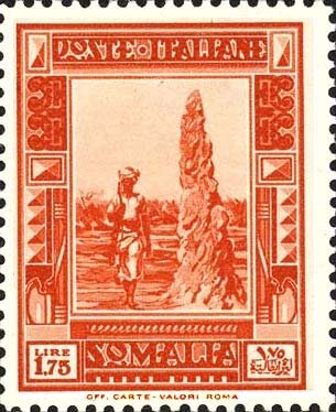 Somali Man and Termite Mound - 1.75 lira