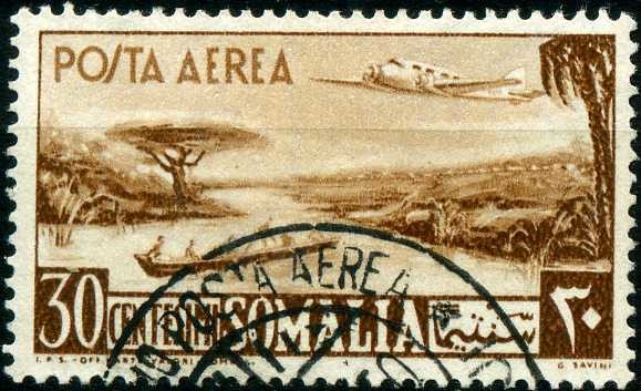 Development of civil aviation and air mail communications  - 30 centesimo