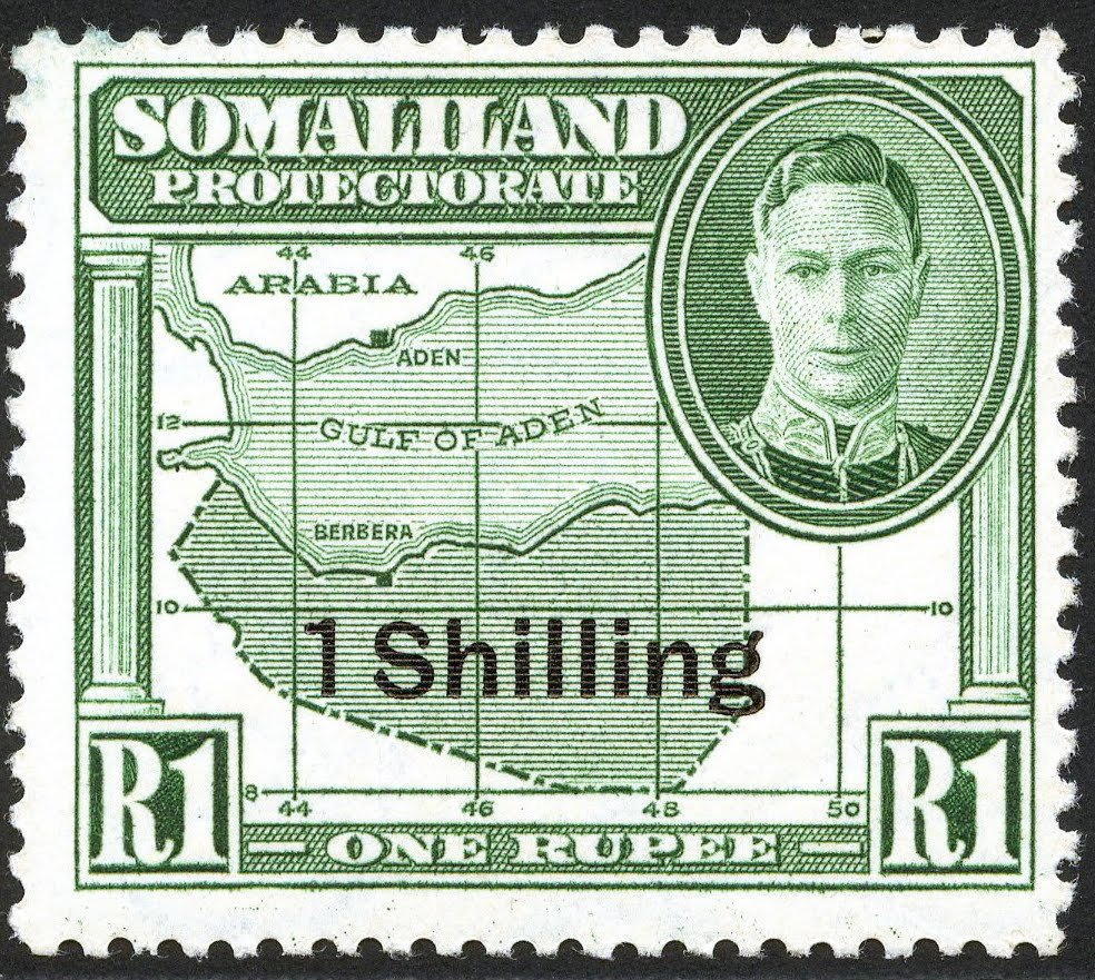     King George VI - map of British Somaliland  - 1 shilling