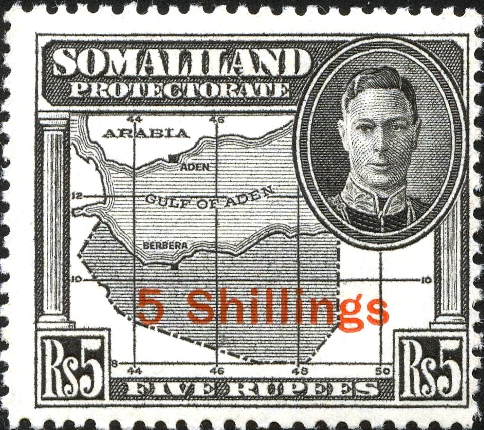     King George VI - map of British Somaliland  - 5 shilling