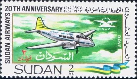 20th Anniversary of Sudan Airways (1947-1967) – de Havilland Dove