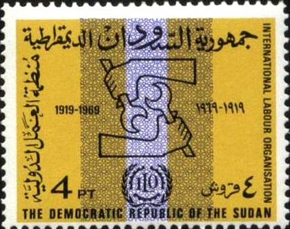 50th Anniversary of the International Labour Organization (1919-1969) - 4 piastre
