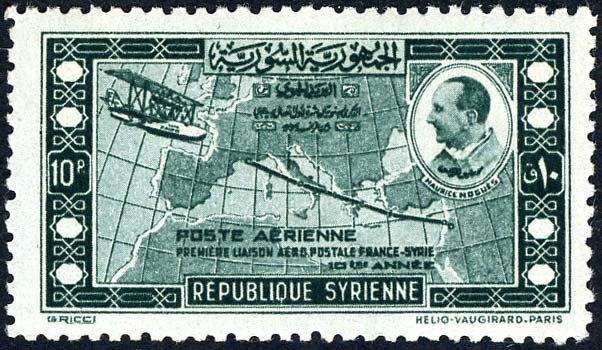 Maurice Noguès and Map of Mediterranean