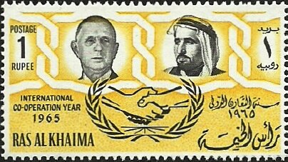 International Cooperation Year (1965) – Charles de Gaulle and Sheikh Saqr of Ras Al Khaima