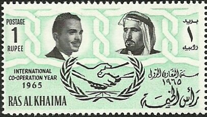 International Cooperation Year (1965) – King Hussein and Sheikh Saqr of Ras Al Khaima