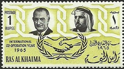 International Cooperation Year (1965) – Lyndon B. Johnson and Sheikh Saqr of Ras Al Khaima